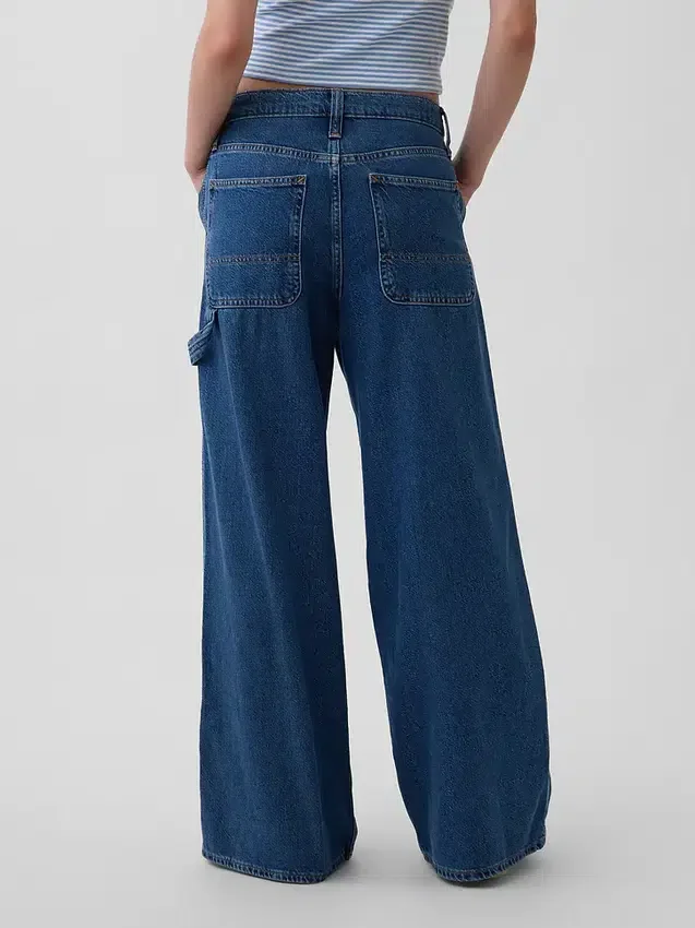 Baggy kalhoty z ultraměkkého denimu se středně vysokým pasem