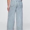 Baggy kalhoty z ultraměkkého denimu se středně vysokým pasem