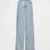 Baggy kalhoty z ultraměkkého denimu se středně vysokým pasem