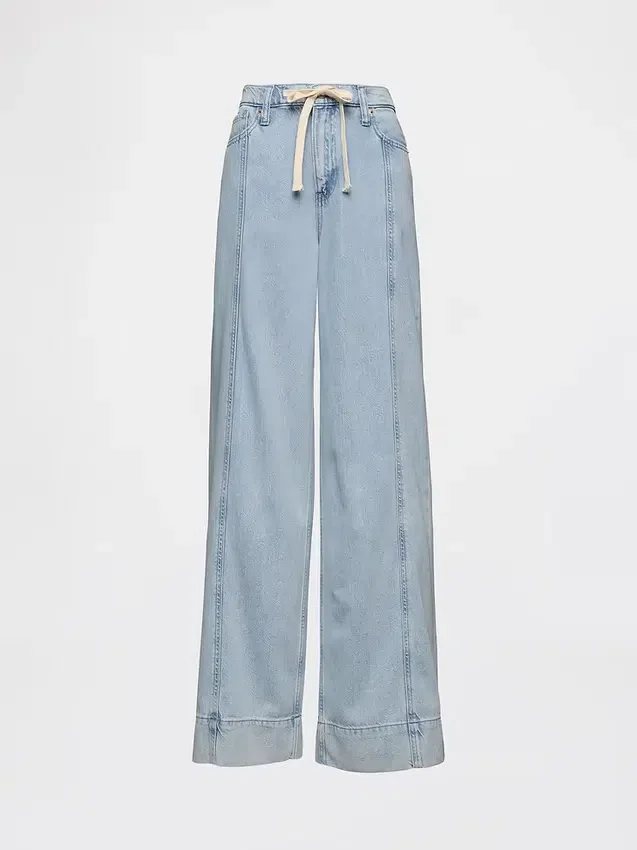 Baggy kalhoty z ultraměkkého denimu se středně vysokým pasem
