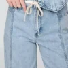 Baggy kalhoty z ultraměkkého denimu se středně vysokým pasem
