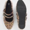Baletní baleríny s dvojitými pásky a leopardím potiskem
