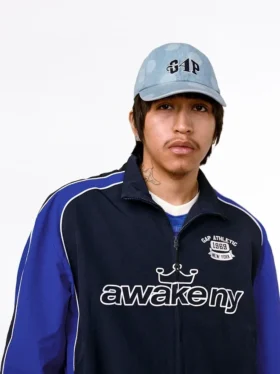 Baseballová čepice GAP × Awake Ny z džínoviny s tečkovaným vzorem