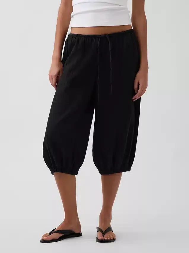 Bavlněné kalhoty typu culotte z gázy