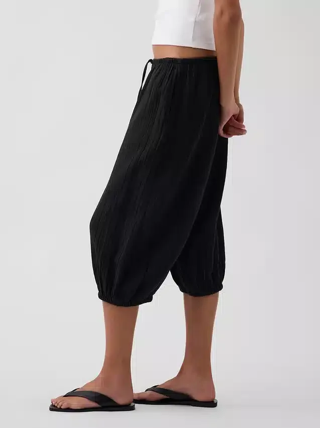 Bavlněné kalhoty typu culotte z gázy