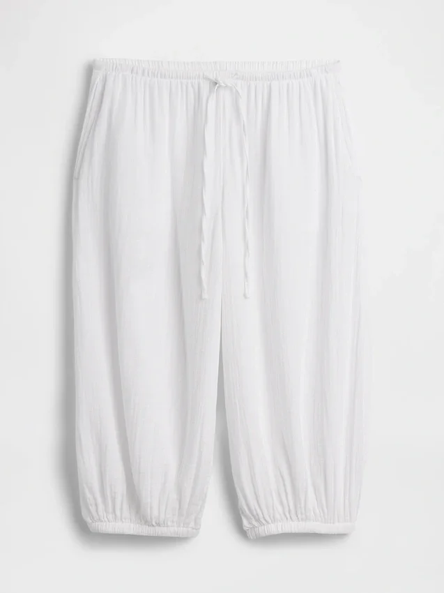 Bavlněné kalhoty typu culotte z gázy