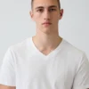 Bavlněné tričko s výstřihem do V