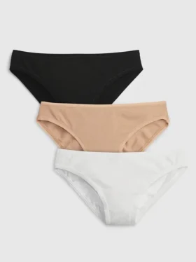 Bikiny z organické strečové bavlny (balení po 3 kusech)