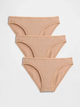 Bikiny z organické strečové bavlny (balení po 3 kusech)