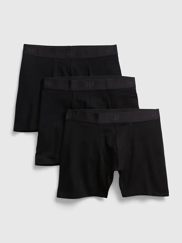 Boxerky z organické strečové bavlny, 5" (balení po 3 kusech)