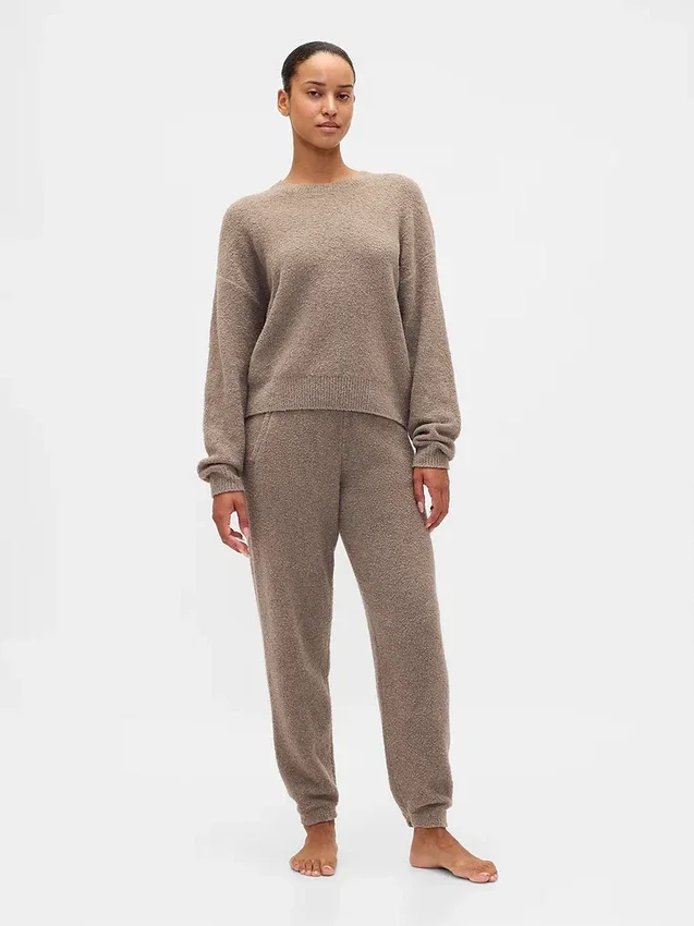 CashSoft Joggingové kalhoty z měkkého bouclé úpletu