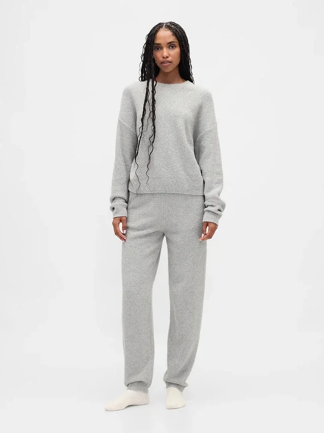 CashSoft Joggingové kalhoty z měkkého bouclé úpletu