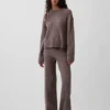 CashSoft Relaxed Cable-Knit Sweater Pants