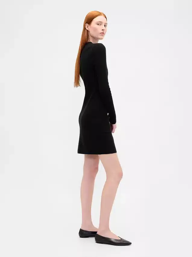 CashSoft Rib Pocket Mini Svetr Šaty
