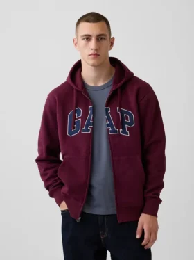 Dámská mikina s kapucí a zipem Vintagesoft Arch Logo