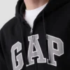 Dámská mikina s kapucí a zipem Vintagesoft Arch Logo