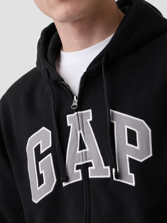 Dámská mikina s kapucí a zipem Vintagesoft Arch Logo