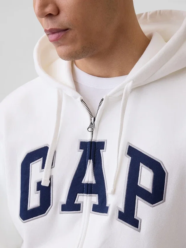 Dámská mikina s kapucí a zipem Vintagesoft Arch Logo