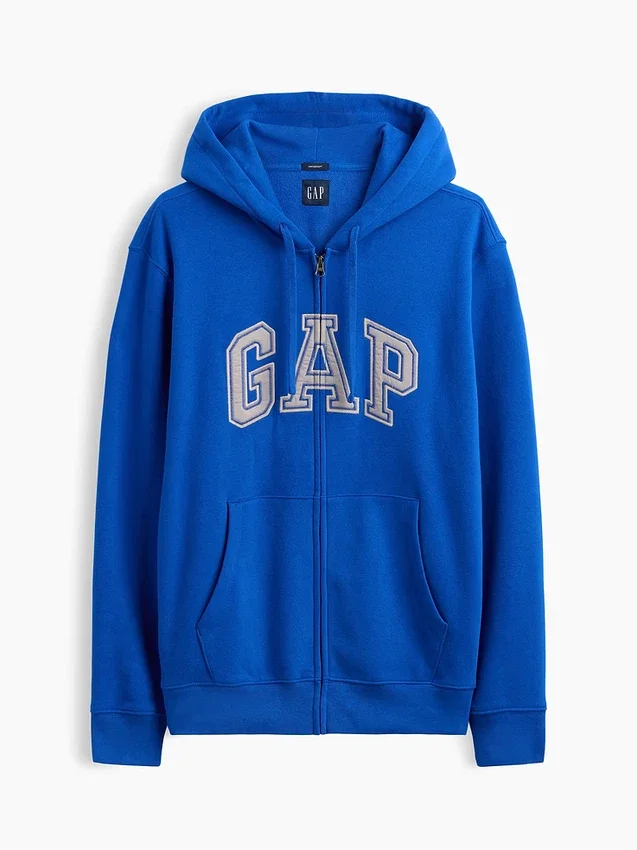 Dámská mikina s kapucí a zipem Vintagesoft Arch Logo