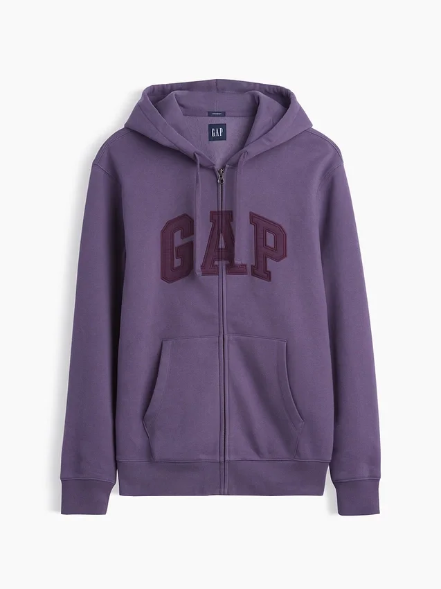 Dámská mikina s kapucí a zipem Vintagesoft Arch Logo