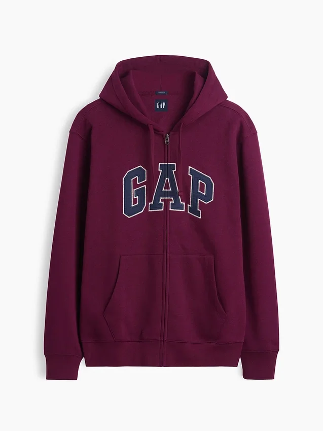 Dámská mikina s kapucí a zipem Vintagesoft Arch Logo