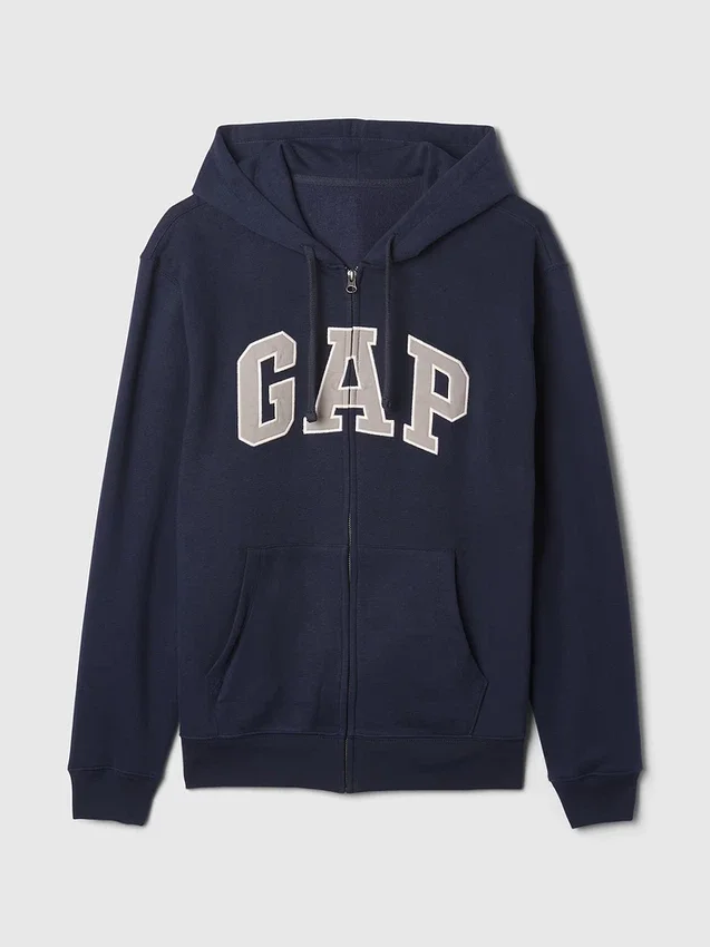 Dámská mikina s kapucí a zipem Vintagesoft Arch Logo