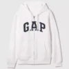 Dámská mikina s kapucí a zipem Vintagesoft Arch Logo