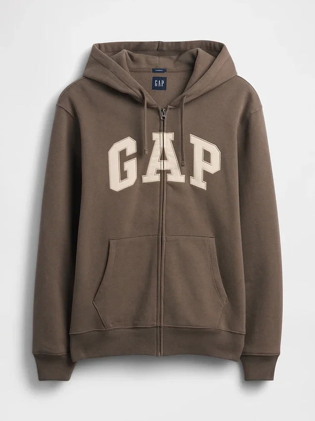 Dámská mikina s kapucí a zipem Vintagesoft Arch Logo