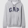 Dámská mikina s kapucí a zipem Vintagesoft Arch Logo