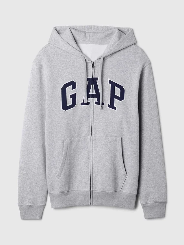 Dámská mikina s kapucí a zipem Vintagesoft Arch Logo