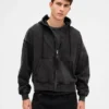 Dámská oversized mikina s kapucí a zkráceným střihem