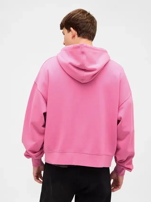 Dámská oversized mikina s kapucí a zkráceným střihem