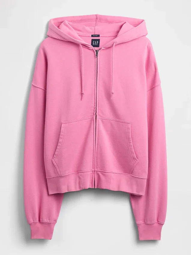 Dámská oversized mikina s kapucí a zkráceným střihem