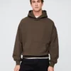 Dámská oversized mikina s kapucí z těžké látky