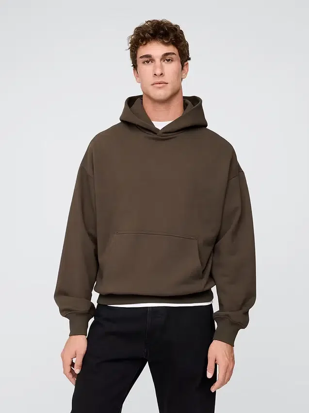 Dámská oversized mikina s kapucí z těžké látky