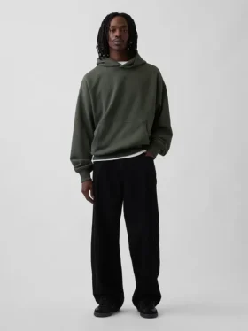 Dámská oversized mikina s kapucí z těžké látky