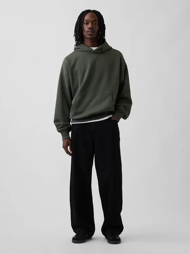 Dámská oversized mikina s kapucí z těžké látky