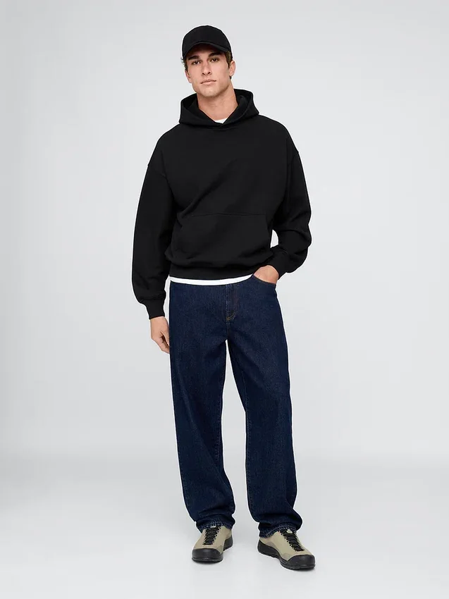 Dámská oversized mikina s kapucí z těžké látky