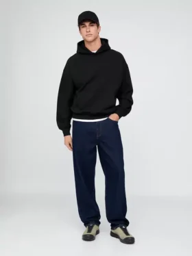 Dámská oversized mikina s kapucí z těžké látky