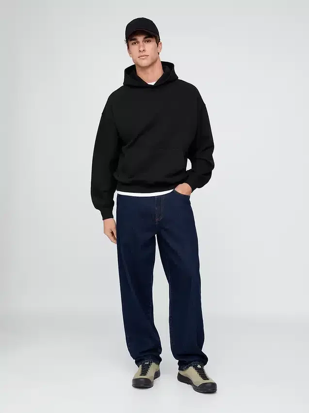 Dámská oversized mikina s kapucí z těžké látky