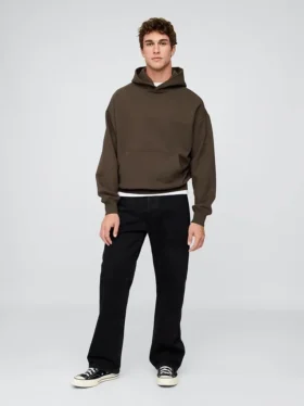 Dámská oversized mikina s kapucí z těžké látky