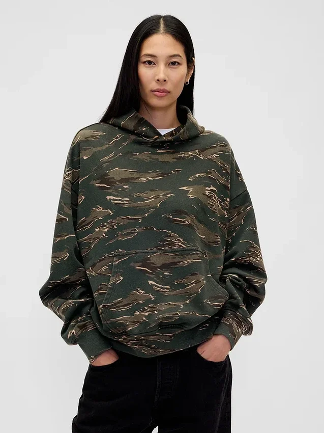 Dámská oversized mikina s kapucí z těžké látky