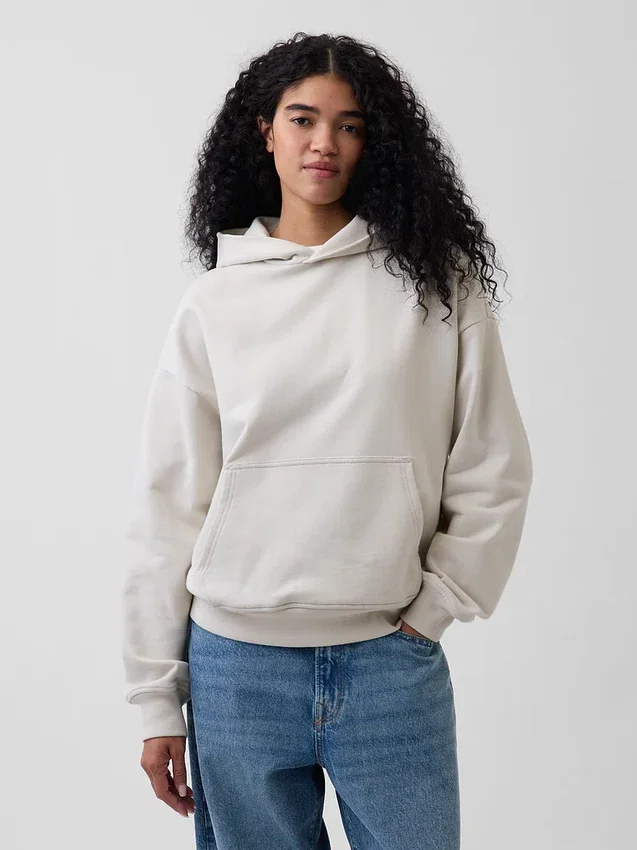 Dámská oversized mikina s kapucí z těžké látky