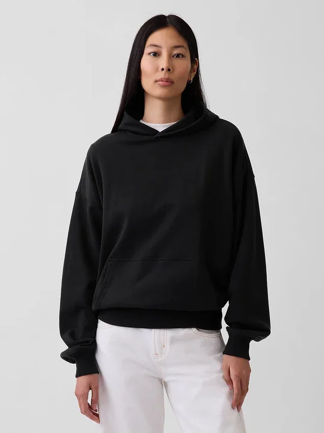 Dámská oversized mikina s kapucí z těžké látky