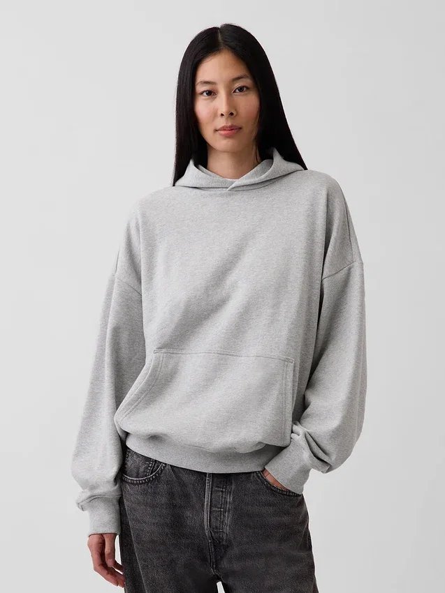 Dámská oversized mikina s kapucí z těžké látky