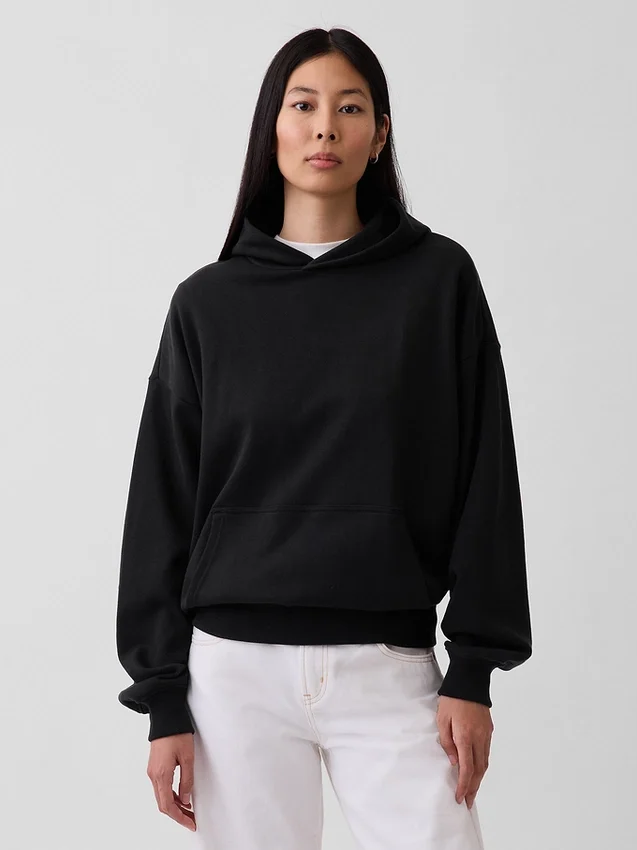 Dámská oversized mikina s kapucí z těžké látky