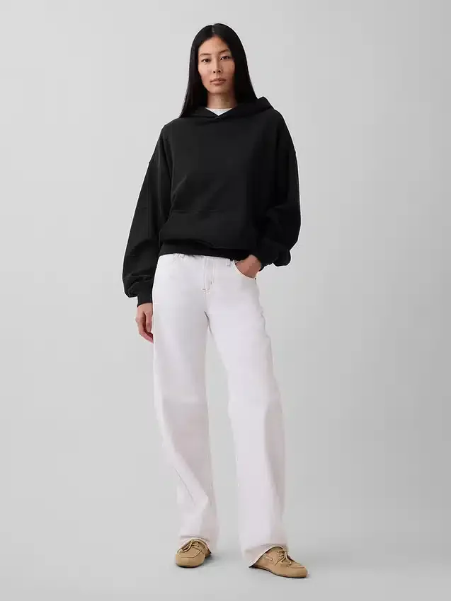 Dámská oversized mikina s kapucí z těžké látky
