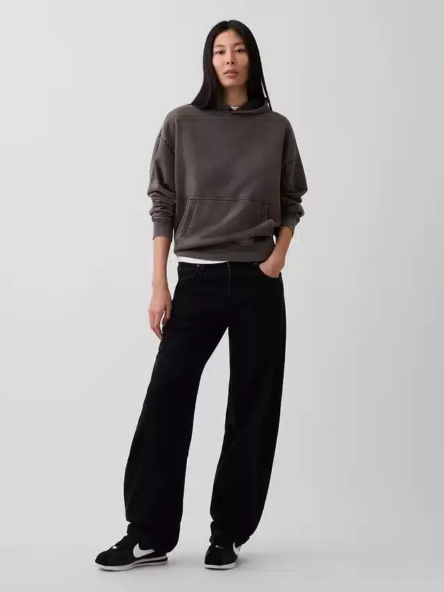 Dámská oversized mikina s kapucí z těžké látky