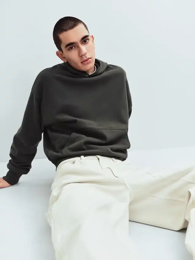 Dámská oversized mikina s kapucí z těžké látky