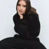 Dámská oversized mikina s kapucí z těžké látky